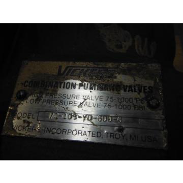 VICKERS HYDRAULIC VC108YD6DD6 ~ USED Pump