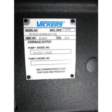 60 HP Vickers Integrated Motor 35 GPM 2500 PSI Hydraulic Power Supply New Pump