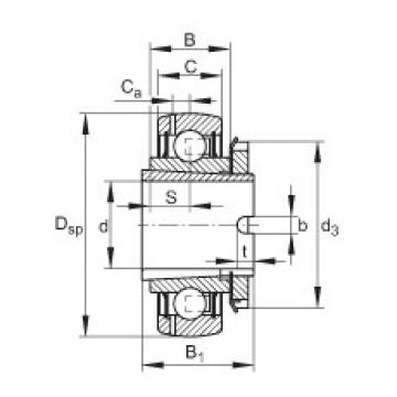 Radial insert ball bearings - GSH40-XL-2RSR-B
