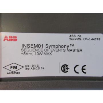 ABB Bailey INSEM01 Symphony Sequence Of Events Master Module 6639001A6 infi-90