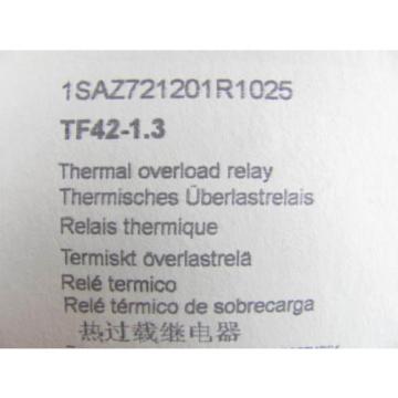 ABB, Thermal Overload Relay, TF42-1.3, Rated: 1.3 Amps, New in Sealed Box, NIFSB