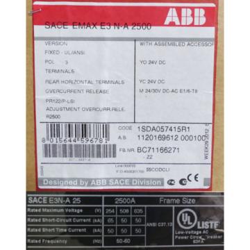 ABB SACE EMAX E3N-A 2500 PR122/P-LSI In=2500A 3p F HR Circuit Breaker incl. OVP