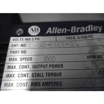 ALLEN BRADLEY 1326AB-B420E-M2L SER. B AC SERVO MOTOR 1.09 KW 3000RPM*NEW IN BOX*