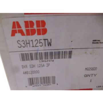 ABB S3H125TW BKR S3H 125A 3P *NEW IN BOX*