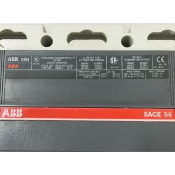 ABB S6N 3 Pole, 800 Amps, 600 VAC Circuit Breaker.