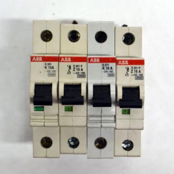 (Lot of 46) ABB Various 1-Pole 8A 10A 16A Circuit Breakers S201-271-281 S261-C10