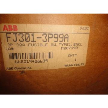 NEW IN FADED DISTRESSED BOX OLD STOCK ABB FJ301-3P99A ELECTRIC CONTROL BOX USA