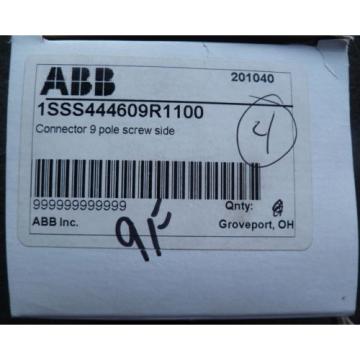 ABB 1SSS444609R1100 (LOT OF 4) Connector 9 Pole Screw Side NEW IN BOX