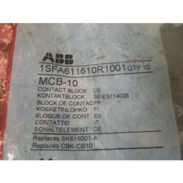 ABB MCB-10 1SFA611610R1001 CONTACT BLOCK (PKG OF 10) *NEW IN FACTORY BAG*