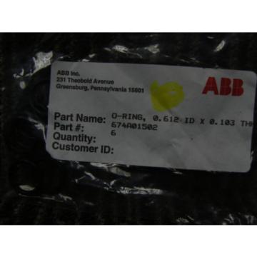 ABB INC. O-RING 674A01502  *NEW IN FACTORY BAG*   6 PC