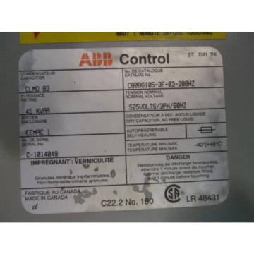 ABB CONTROL #226900 CAT#C808G105-3F-83-288HZ SN:C-1014049 USED