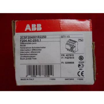 ABB  Residual Current F204 AC-25/0.01 2CSF204001R2250