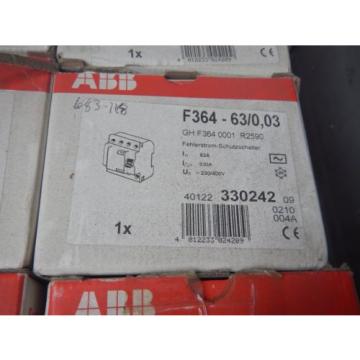ABB CIRCUIT BREAKER  PN:  F364-63/0,03   NIB