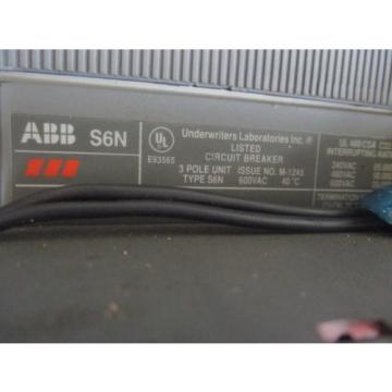 ABB SACE S6 800 AMP SHUNT TRIP CIRCUIT BREAKER S6N AB00633941