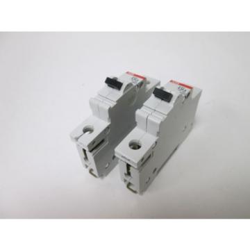 Lot of 2 ABB S 271 K20A Circuit Breakers, 1-Pole, Rating: 240VAC 20A, DIN Rail