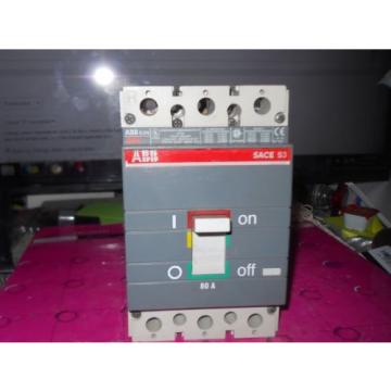 New out of Box ABB SACE ISOMAX S3  80Amp 3 Pole Circuit Breaker