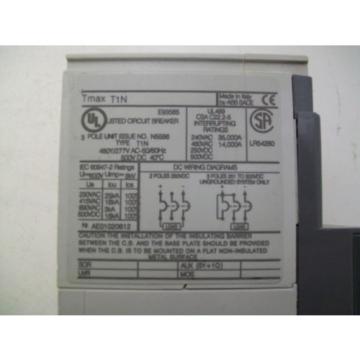 ABB T1N N5596 TMAX 3 Pole 15A AMP 480Y/277 VAC Circuit Breaker Nr. AE01036972