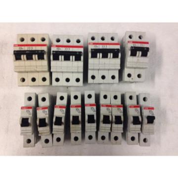 Lot of 13 ABB Circuit Breakers S271, S272, S273               1c