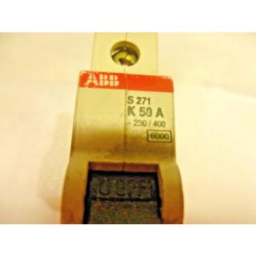 ABB S271 K50A 50 Amp 1 Pole 277/480 VAC Circuit Breaker S271K50A, B209