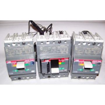 3 ABB Circuit Breakers T2S/T1N 3 Pole (2) 20A &amp; (1) 15A