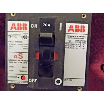 ABB ESB22070L-70A 240V 2P-E-4-Lugs with ABB-Shunt Trip-S5-2 and RC5-1/250 Switch