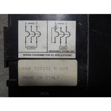 USED ABB UXAB 727131 R 103 Circuit Breaker 20 Amps 600VAC