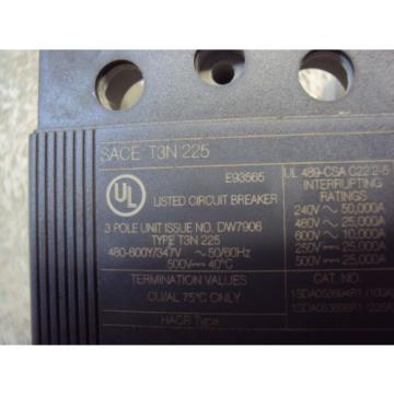 ABB  SACE T3N225 CIRCUIT BREAKER 150A  USED