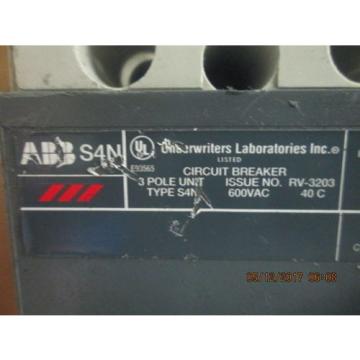 ABB SACE S4N Circuit Breaker RV-3203 600VAC 3-Pole_AS-IS_MAKE OFFER!
