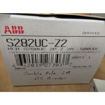ABB CIRCUIT BREAKER S282UC-Z2 GHS2820164 2P 2A A AMPS 500VAC NEW IN BOX