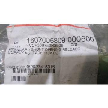 ABB standard shunt opening release supply voltage 110V DC 1VCF339752R2909