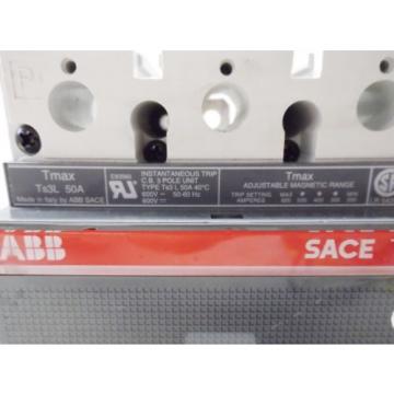 ABB 50 AMP SACE TMAX BREAKER TS3L, 3 POLE (NEW, OLD STOCK)