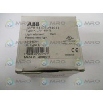 ABB 1SFA616070R4011 KL70-401R STACK RED LIGHT ELEMENT *NEW IN BOX*