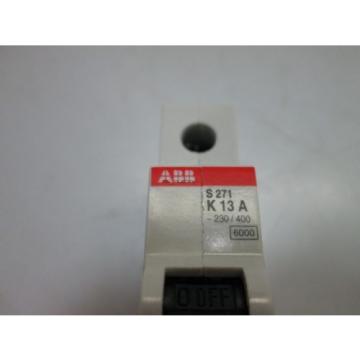 ABB S271-K13A Circuit Breaker, 1-Pole, 13Amp, 277/480VAC