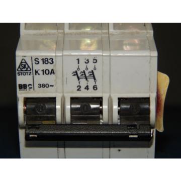 ABB Stotz-Kontakt S-183-K10A Circuit Breaker Switch 10Amp 3Pole 380Volt S183K10A
