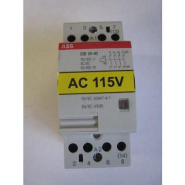 ABB ESB 24-40 110-120V AC/DC 40-450Hz Modular Contactor Used Free Shipping