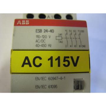 ABB ESB 24-40 110-120V AC/DC 40-450Hz Modular Contactor Used Free Shipping