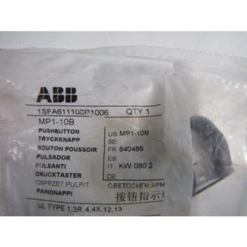 ABB 1SFA611100R1006 / MP1-10B Black Flush Modular Pushbutton NEW