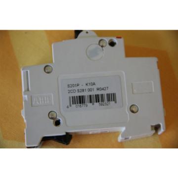 ABB Circuit Breaker 1 Pole S201P-K10, BKR CKT 230/400V 1P 10A,new