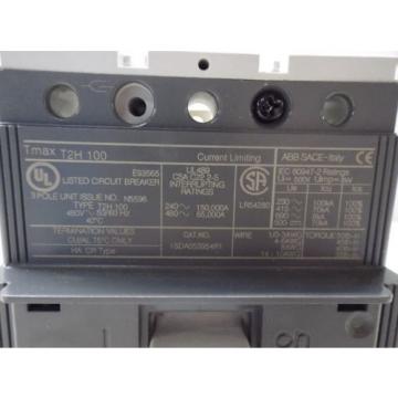 ABB 60 AMP BREAKER TMAX T2H 100, 3 POLE(USED)