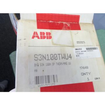 NEW ABB SACE S3 CIRCUIT BREAKER 100A 4POLE 600VAC THERMOMAG S3N100TWU4  GL