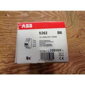ABB S262-B6  2P 6A 277/480VAC  DRM Circuit Breaker B Trip Curve *NEW!*