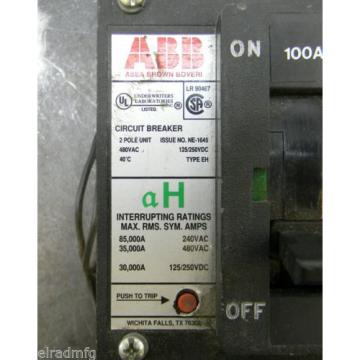 ABB ME791410  Circuit Breaker 2 Pole 100 Amp 480 Volt USED