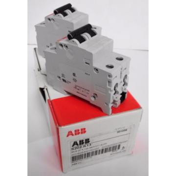 (2) ABB 2CDS252001R0447 S202-K13 Miniature Circuit Breakers 2P 13A