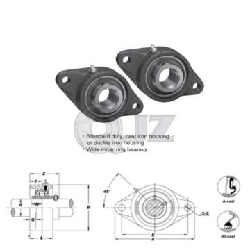 2x 2 in 2-Bolts Flange Units Cast Iron UCFT211-32 Mounted Bearing UC211-32+FT211