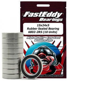 15x24x5 Rubber Sealed Bearing 6802-2RS (10 Units)
