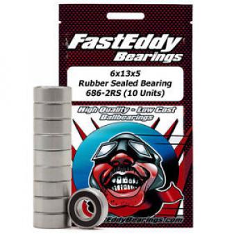 6x13x5 Rubber Sealed Bearing 686-2RS (10 Units)