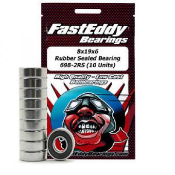 8x19x6 Rubber Sealed Bearing 698-2RS (10 Units)