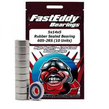 5x14x5 Rubber Sealed Bearing 605-2RS (10 Units)
