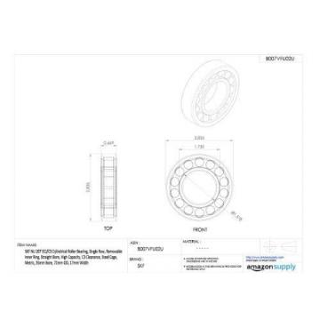 SKF NU 207 ECJ/C3 Cylindrical Roller Bearing, Single Row, Removable Inner Ring,