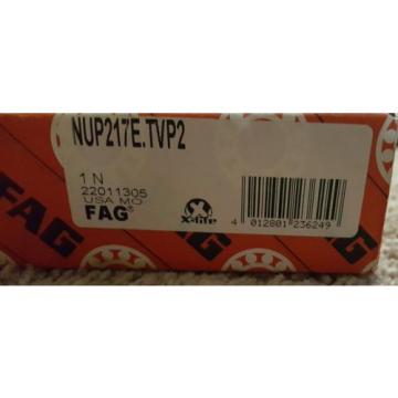 Fag NUP217E-TVP2 Cylindrical Roller Bearing ,New in Box,FREE SHIPPING!!